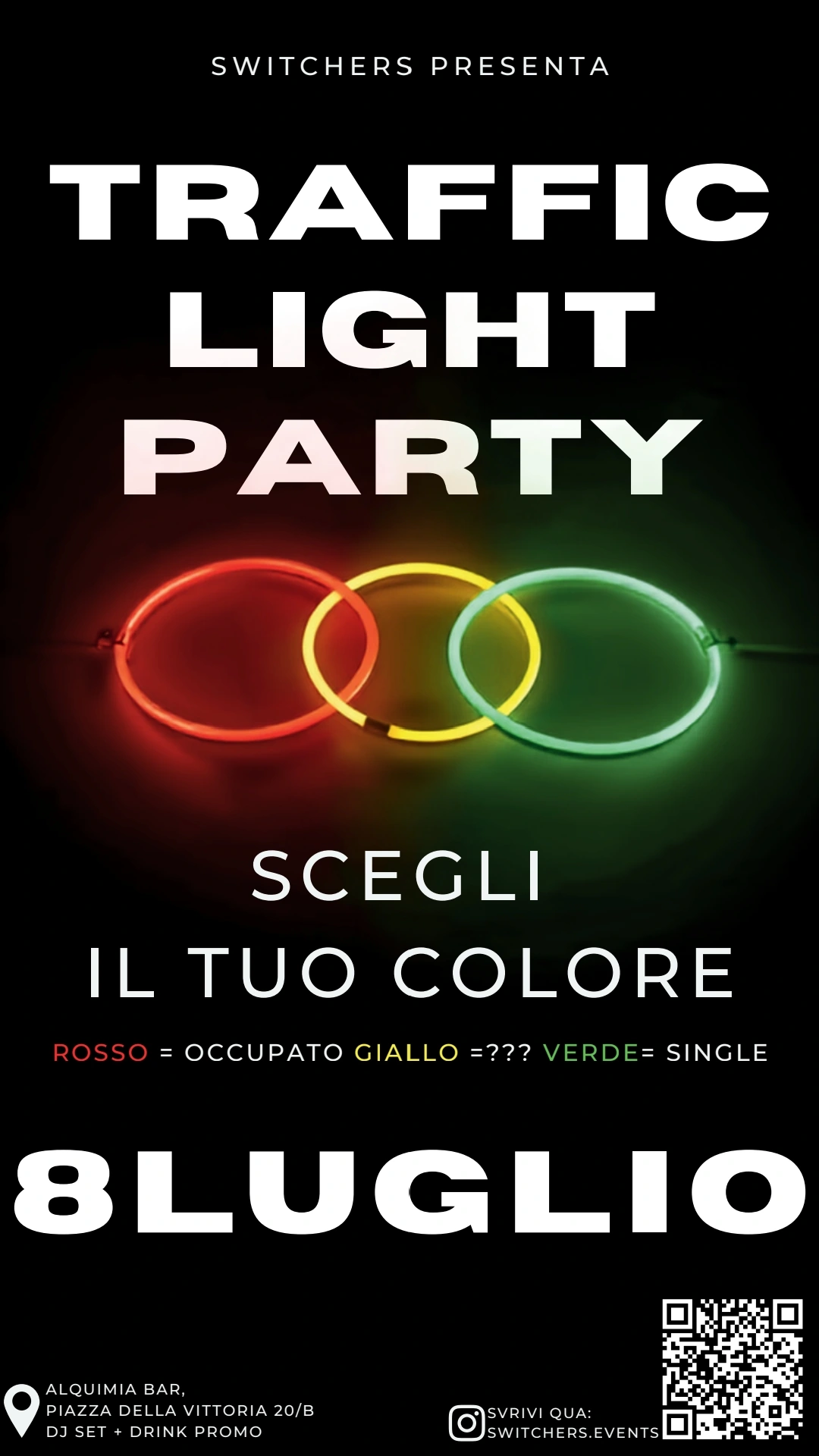 Locandina Traffic Light Party — 8 luglio, Alquimia Bar, Pavia
